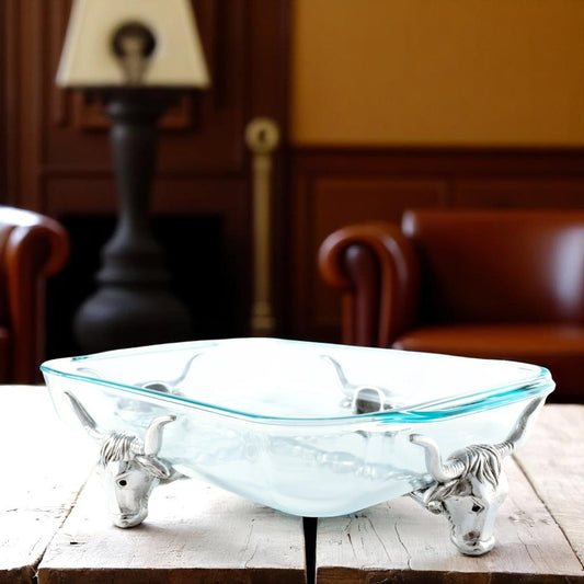 Long Horn Steer Pyrex Holder 3qt