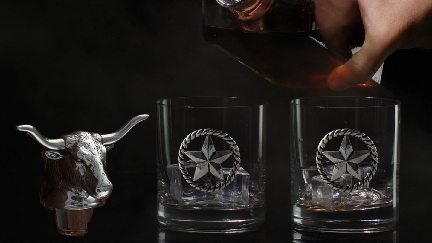 Longhorn Decanter Set with Pair of Glasses