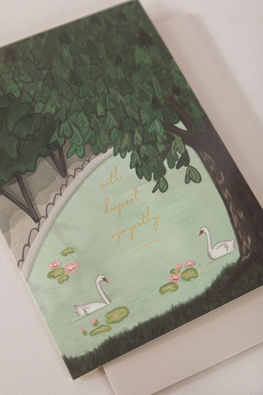 Karen Adams Swan Sympathy Greeting Card