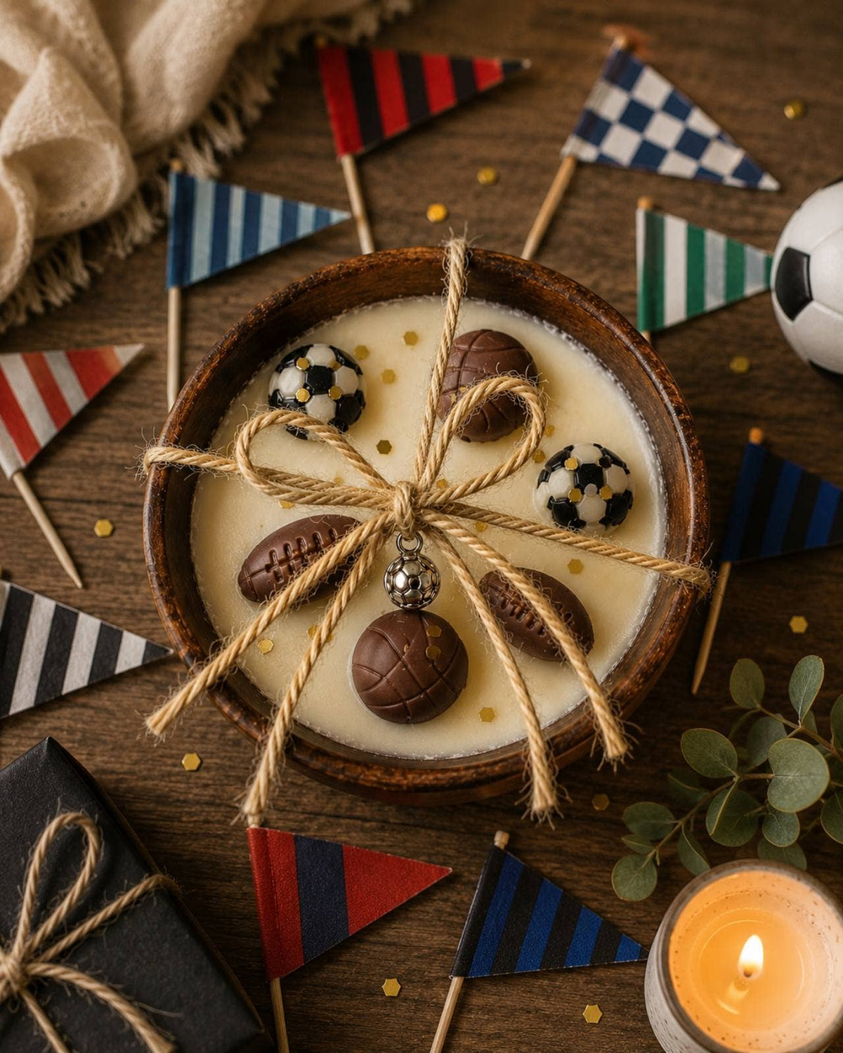 Held in Light - Game Day Candle – Soccer Fan Gift, Sport Love Gift
