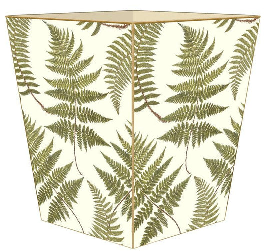 Marye-Kelley Ferns on Creme Wastepaper Basket