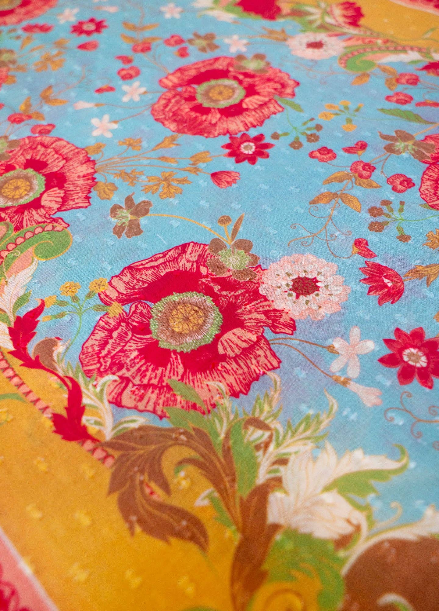Cotton Scarf - Paisley Poppies, by Powder Designs