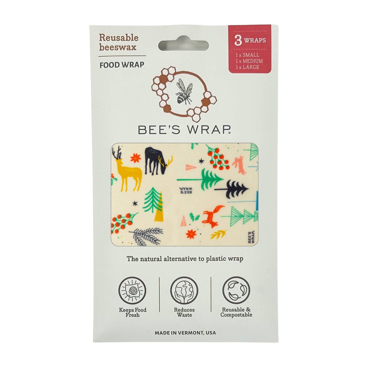 Winter Wonderland Assorted 3 Pack, Reusable Food Wraps