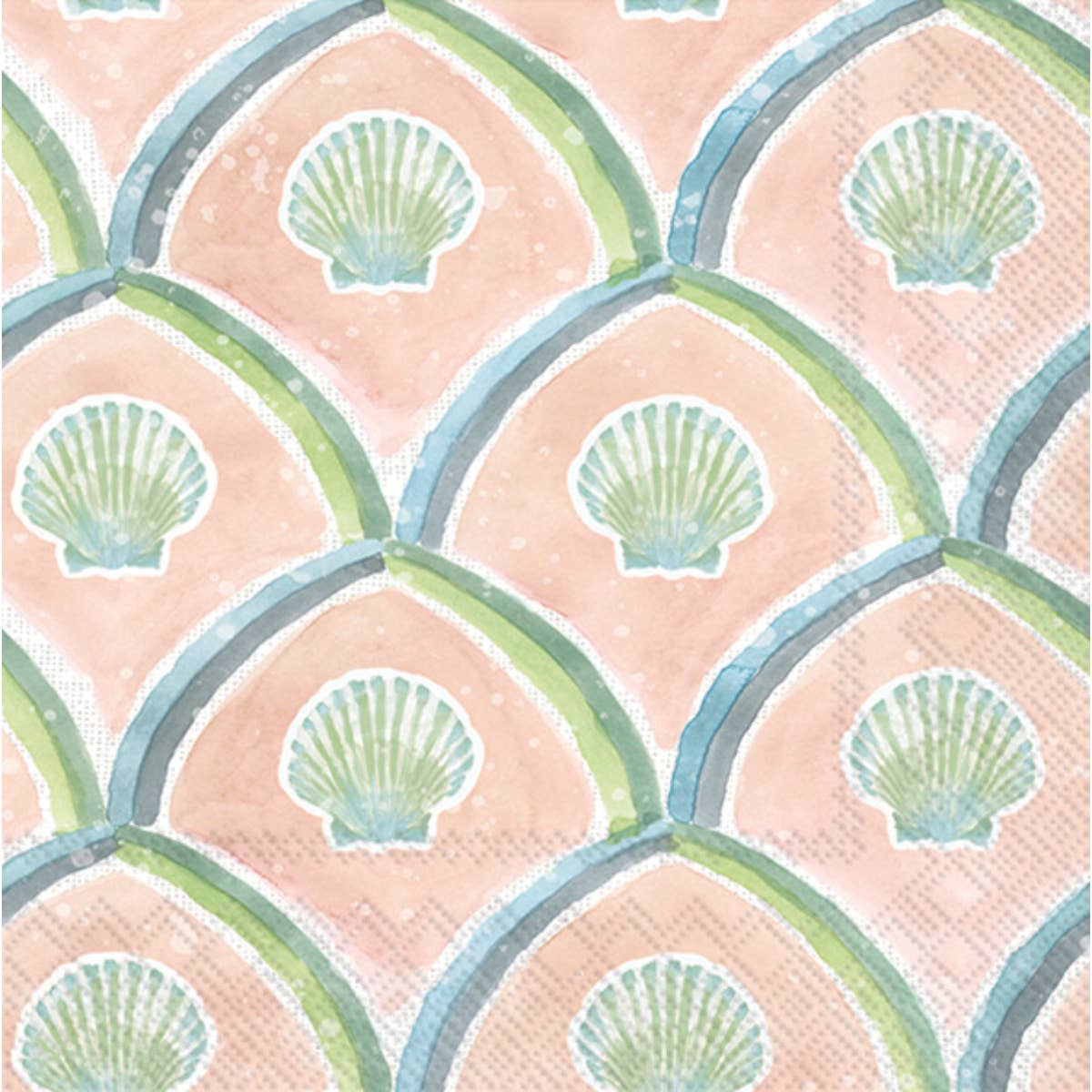 Boston International Paper Cocktail Napkin Watercolor Coast Shells-20 ct.