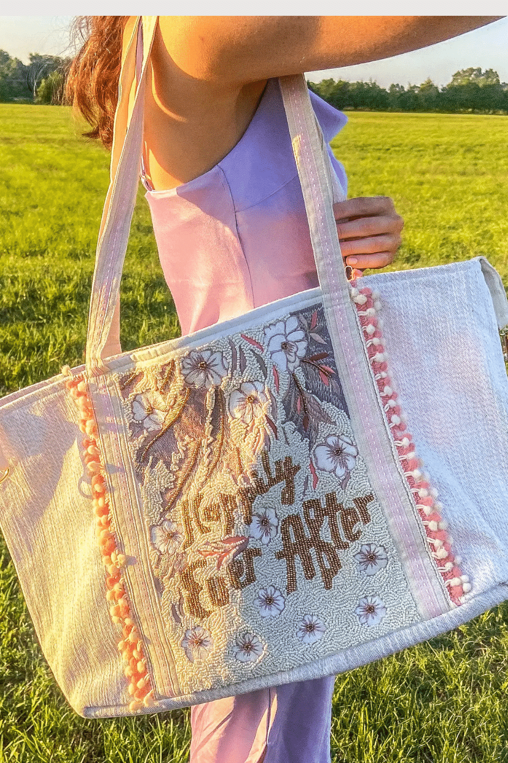 Happily Ever After Beaded Tote Bag