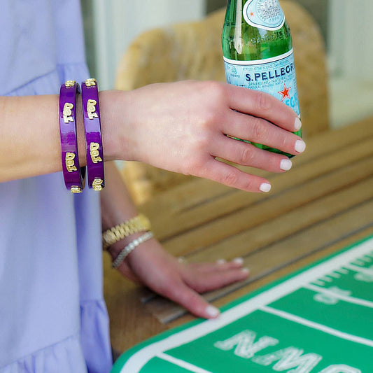 Canvas Style TCU Horned Frogs Resin Logo Bangle in Purple