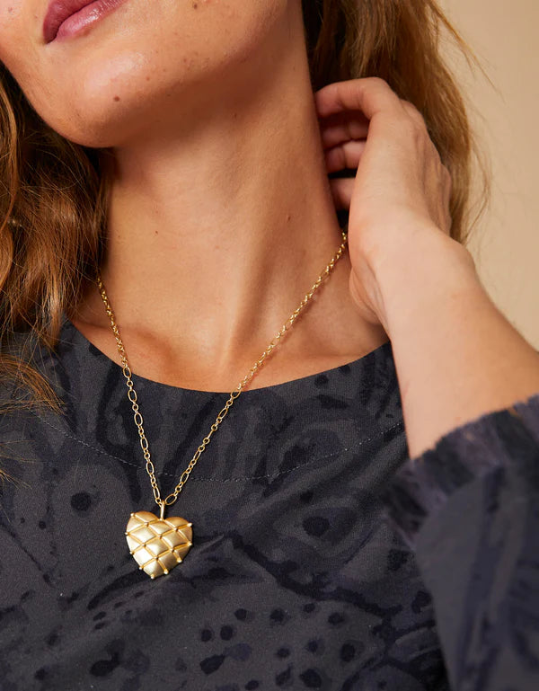 Spartina Big Heart Necklace 18” Gold
