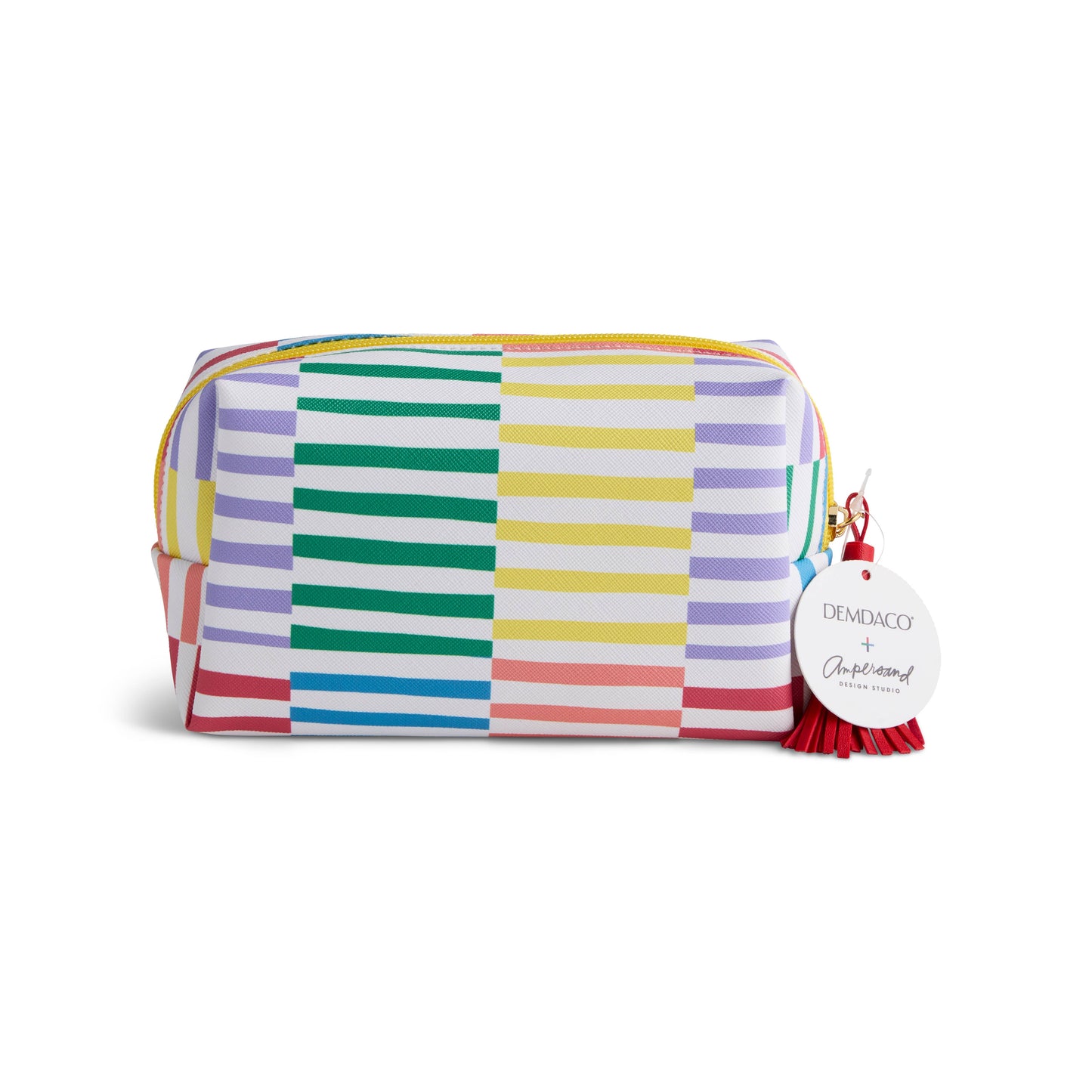Boldly Striped Quilted Zip Pouch - 7x 2.5x 4.5in