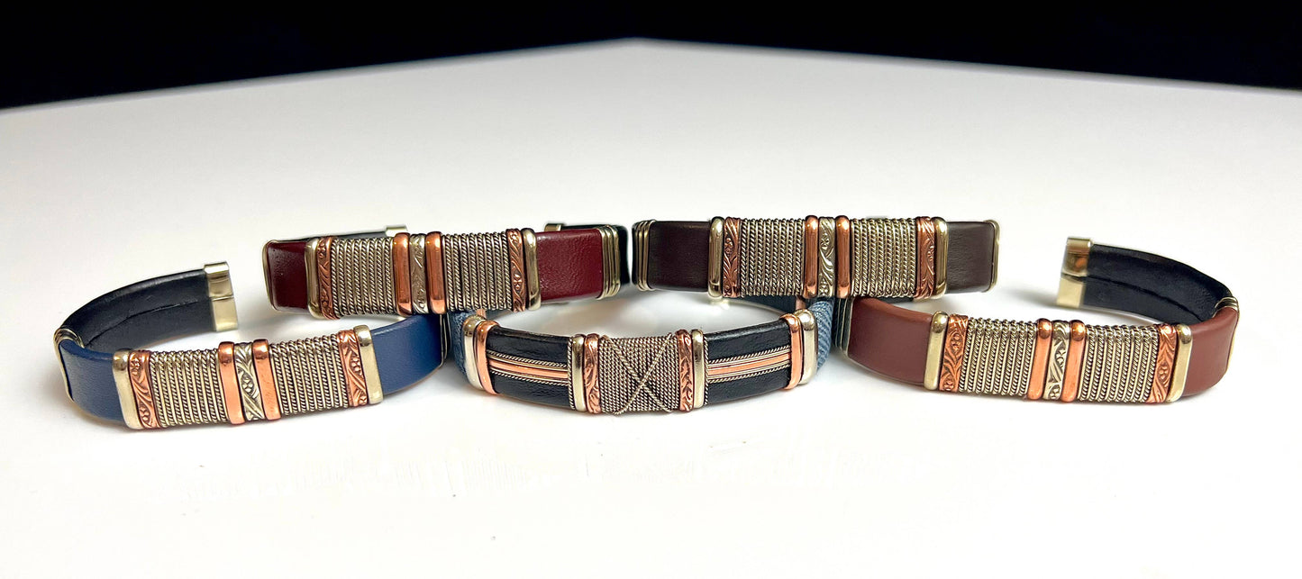 Men’s Copper + Leather Bracelet