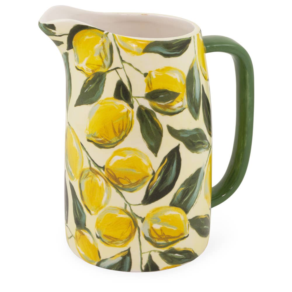 Boston International Painterly Lemons Ceramic Pitcher
