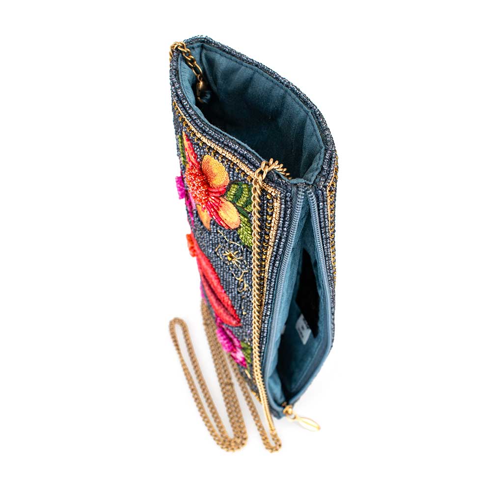 Mary Frances Lip Service Beaded-Embroidered Floral Crossbody Phone Bag