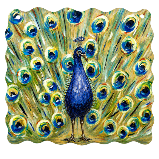 Mid Mod Large Designer Pat the Peacock Door Hanger