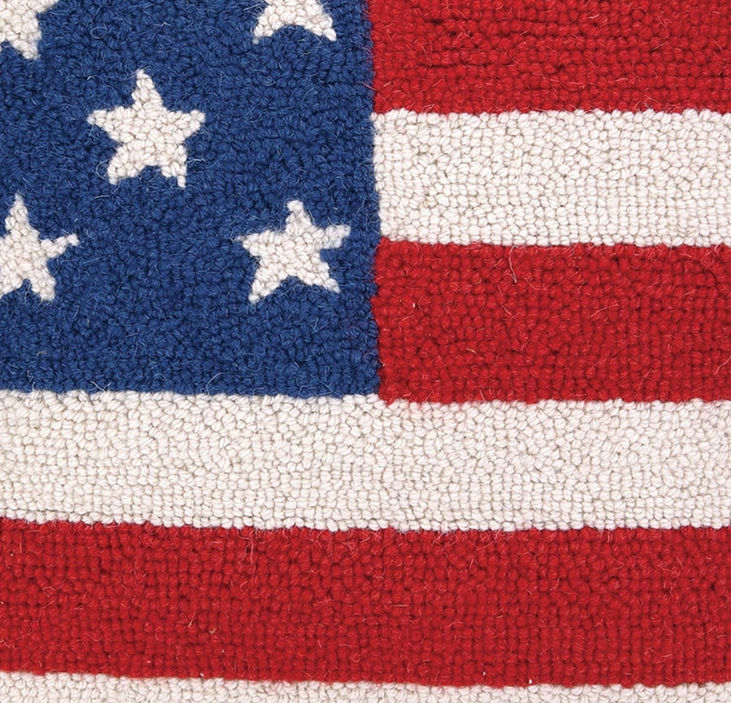 Peking Handicraft USA American Flag Red White and Blue Hook Pillow