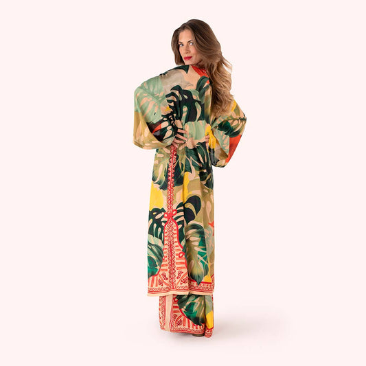 Kimono Gown - Exotic Leaves, by Powder Designs