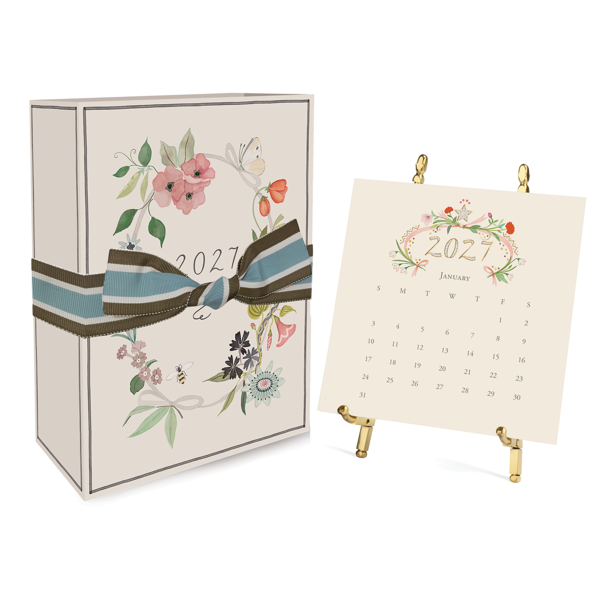 Karen Adams 2027 Classic Desk Calendar-Gold Easel