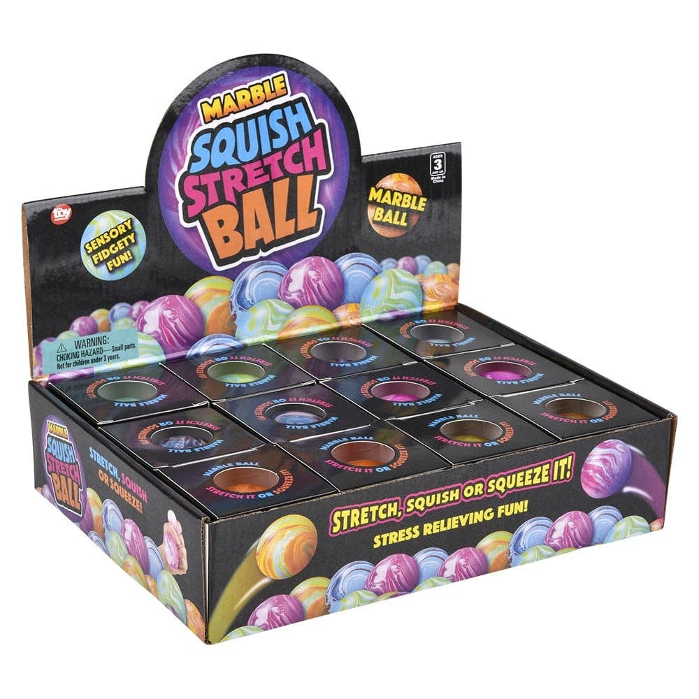 La Luna Bella 2.33" SQUISH AND STRETCH MARBLEIZED GUMMI BALL