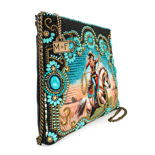 Mary Frances Cowgirl Beaded and Embroidered Western Crossbody Handbag