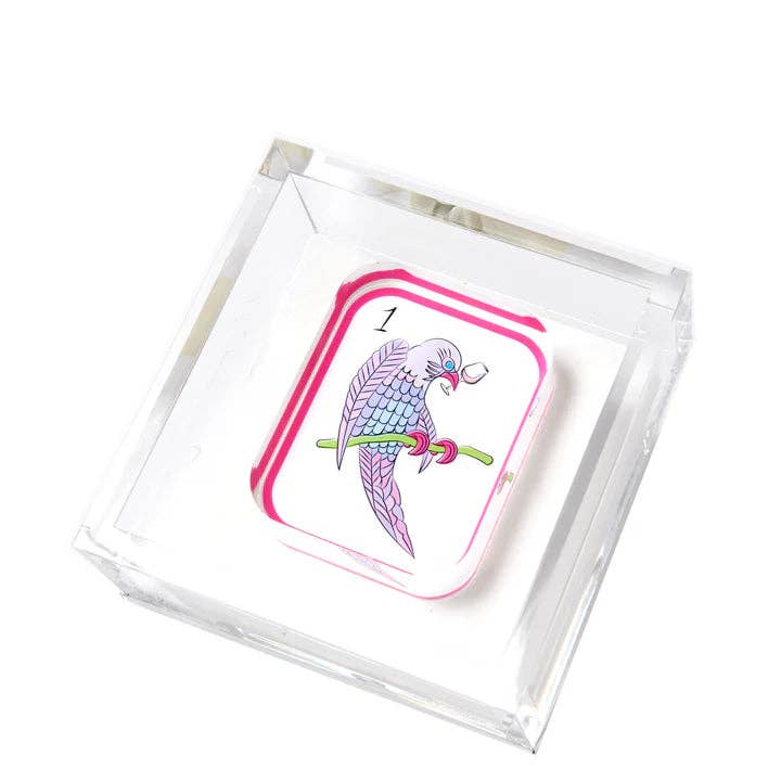 Tara Wilson COCKTAIL NAPKIN HOLDER - MAHJONG BIRDIE BAM