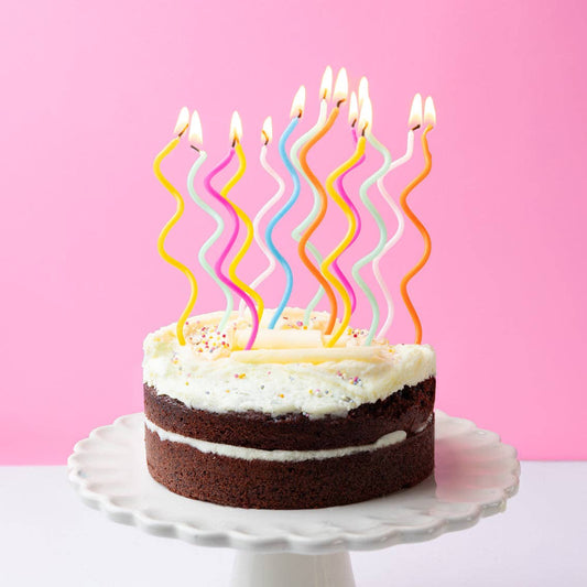 Talking Tables Rainbow Twisted Birthday Candles - 20 Pack | Cake Candles |