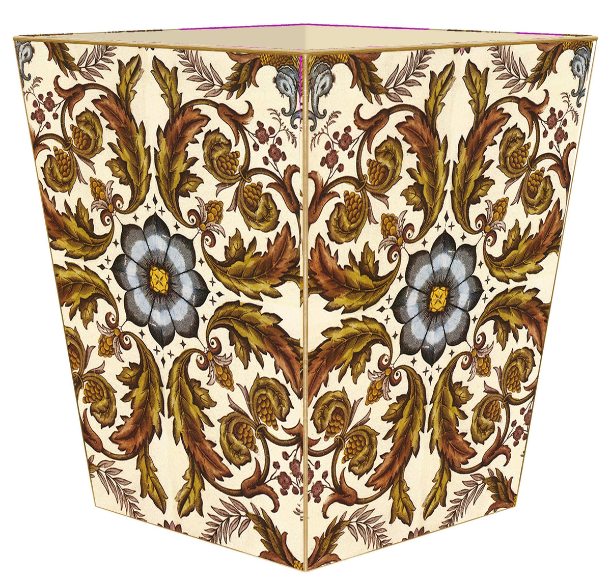 Marye-Kelley Autumn Scroll Wastebasket, Scalloped Top