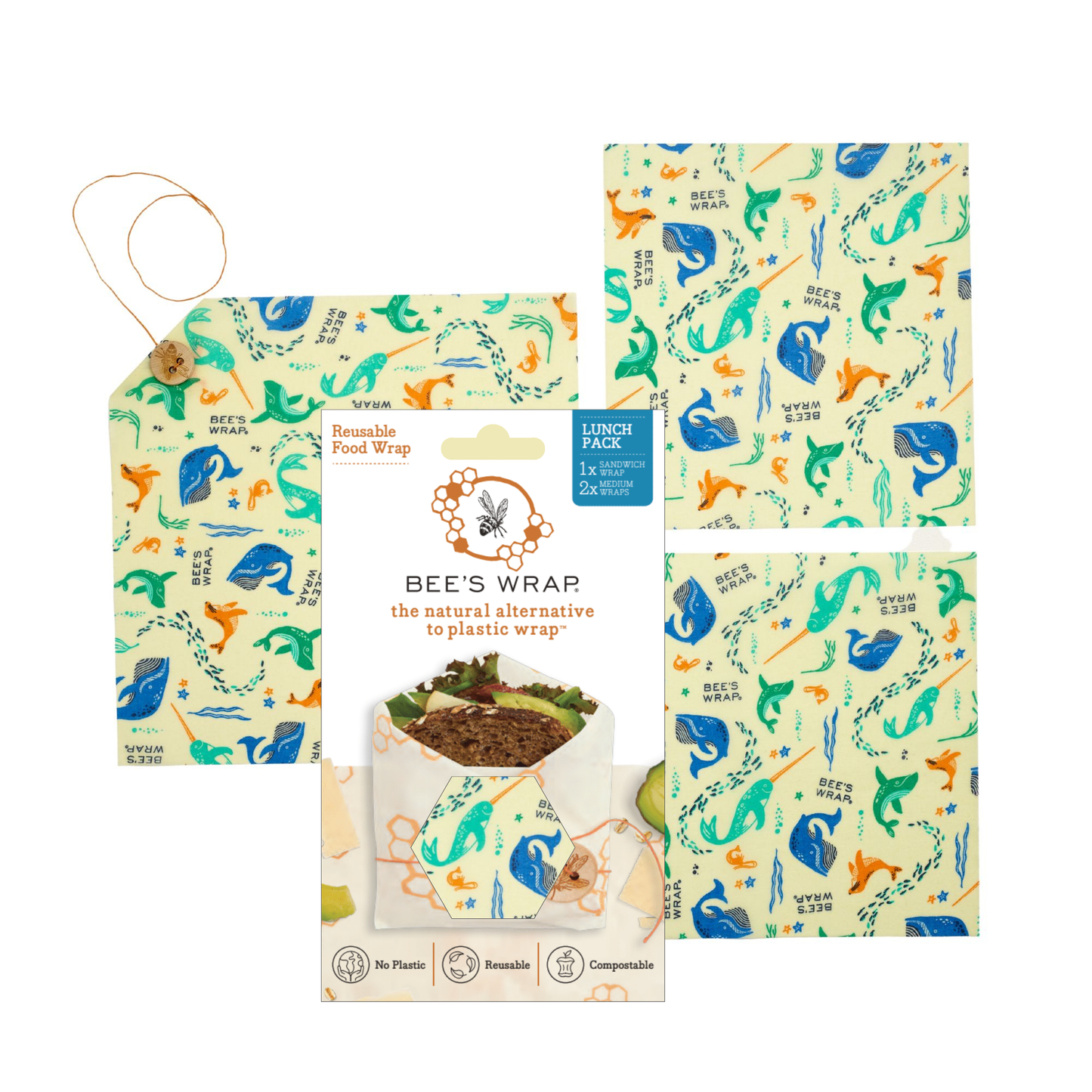 Bee’s Wrap® Lunch 3 Pack - Under The Sea Print