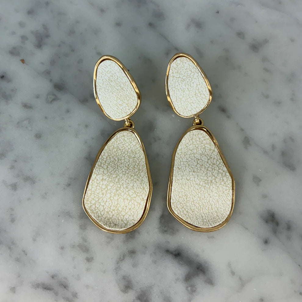 Capri Pebble Leather Drop Earrings