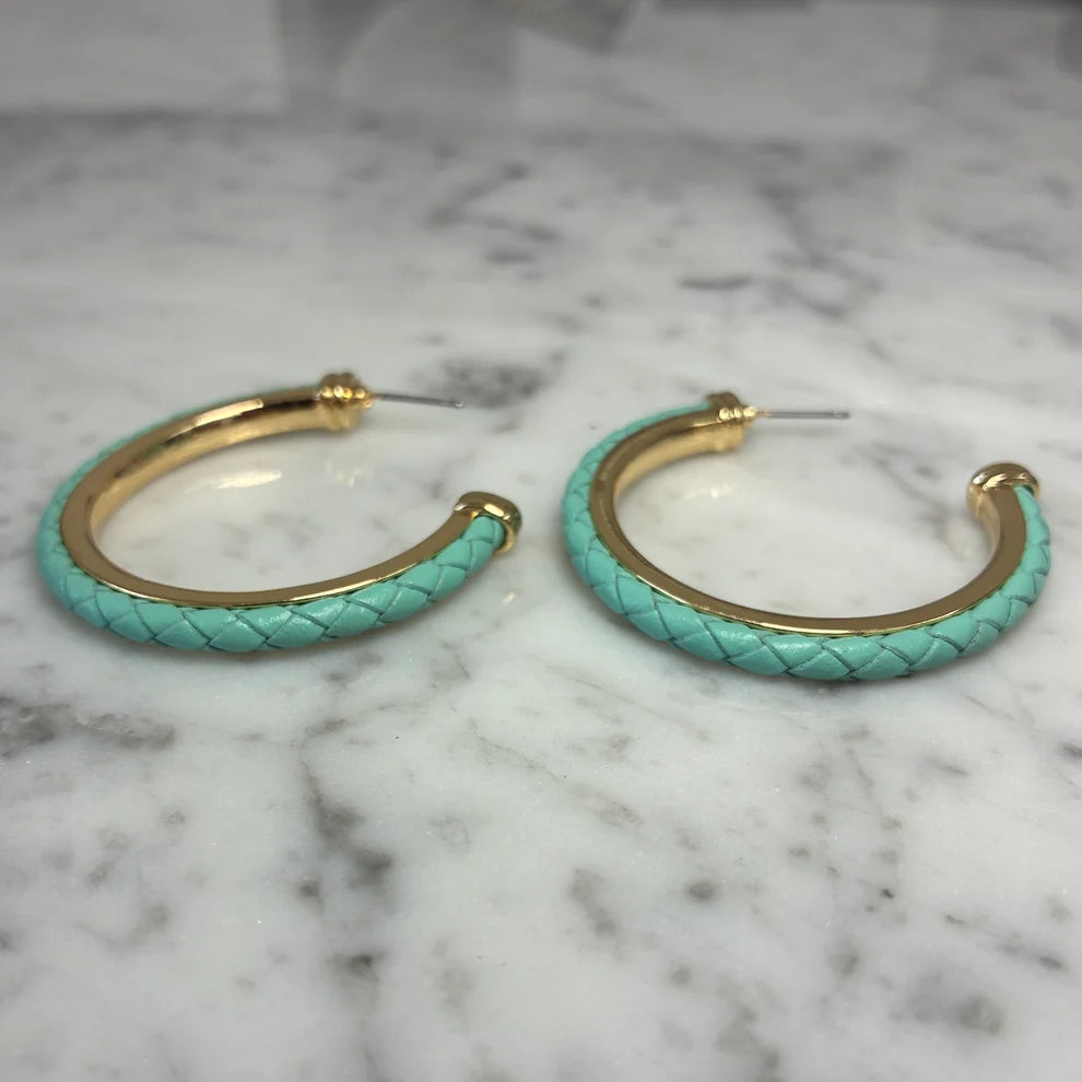 Venetian Woven Leather Hoops