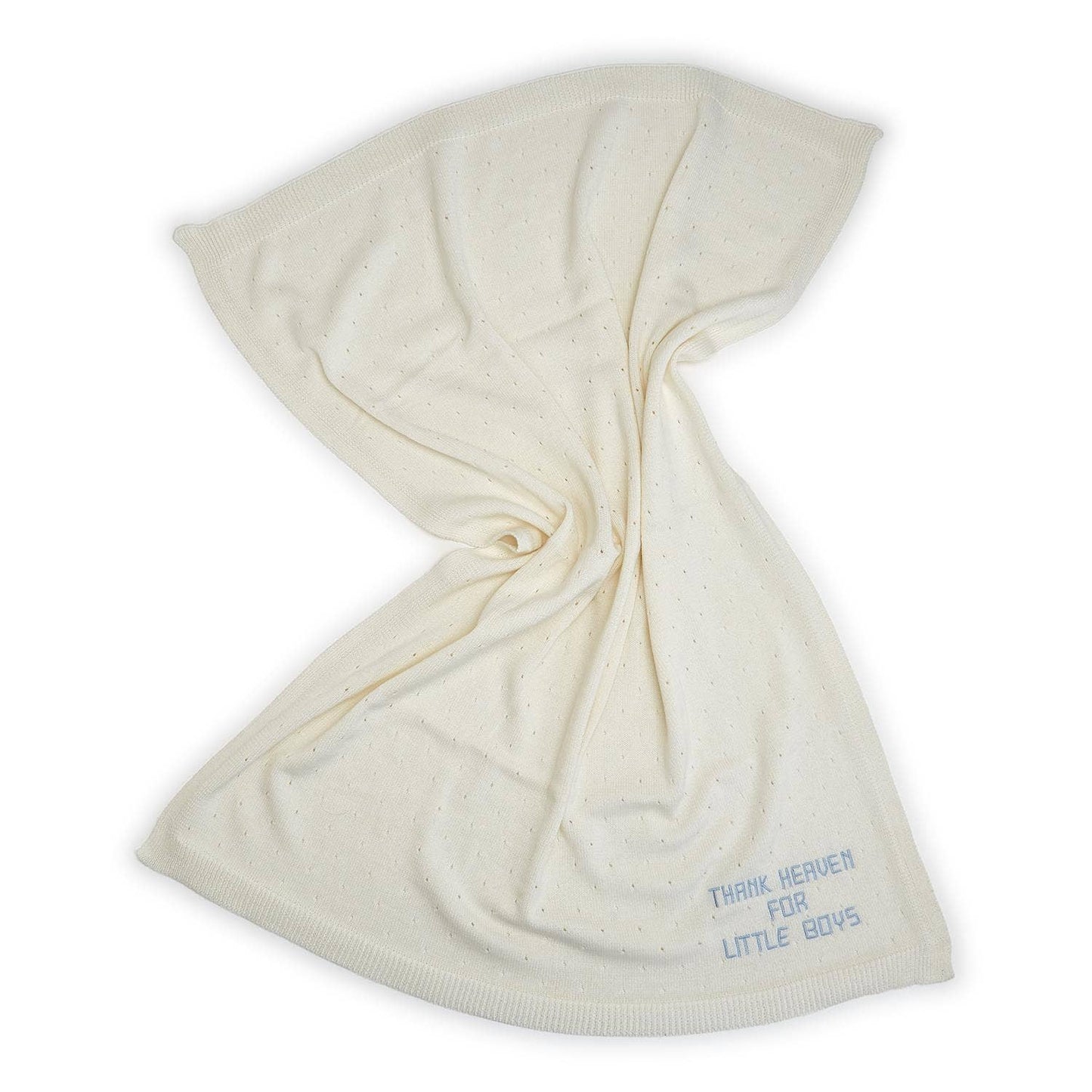 Two's Company's Thank Heaven Embroidered Knit Cotton Blanket