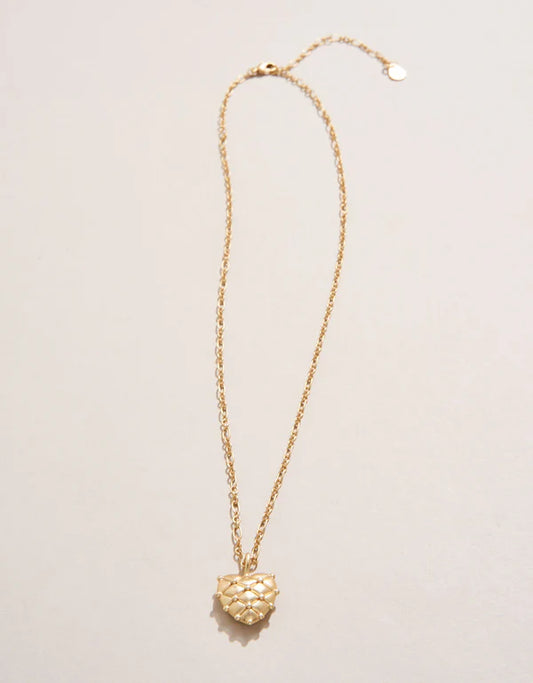 Spartina Heart Pillow Necklace 17” Gold