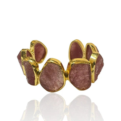 Koda Pink Strawberry Quartz Cuff