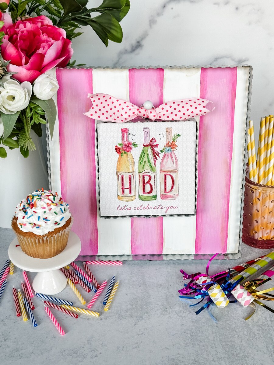 Round Top Mini Gallery Happy Birthday "Let's Celebrate"
