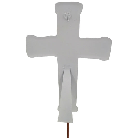 Round Top Rose Watercolor Cross (18inch)