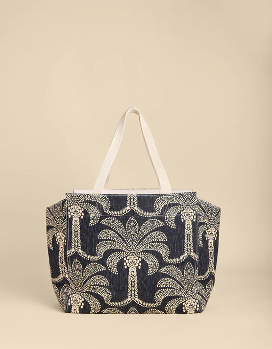 Spartina Bridge Street Palms Shop Tote Black