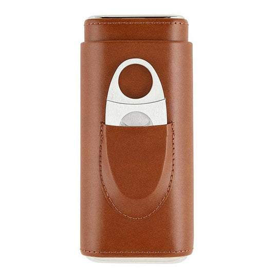 Cole Wheeler 3 Finger Leather Cigar Case & Cutter
