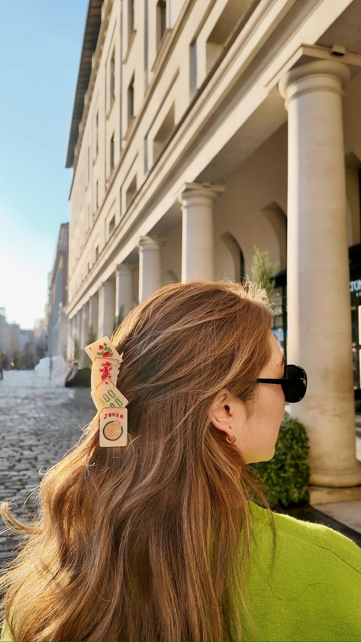 Solar Eclipse Hand-painted Mahjong Claw Hair Clip | Eco-Friendly