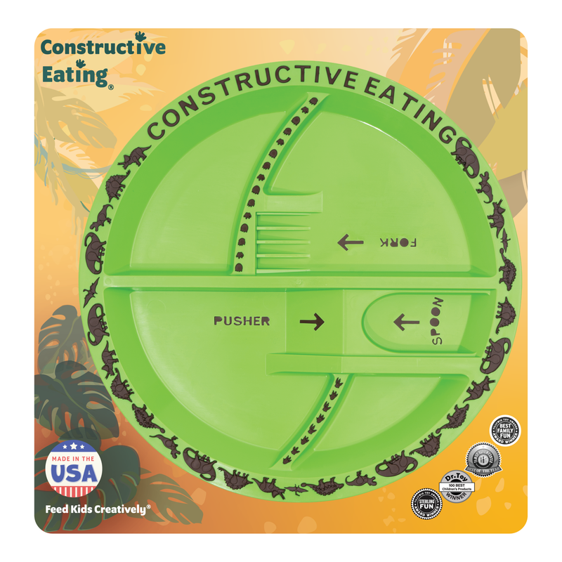 Constructive Eating Green Dino Plate