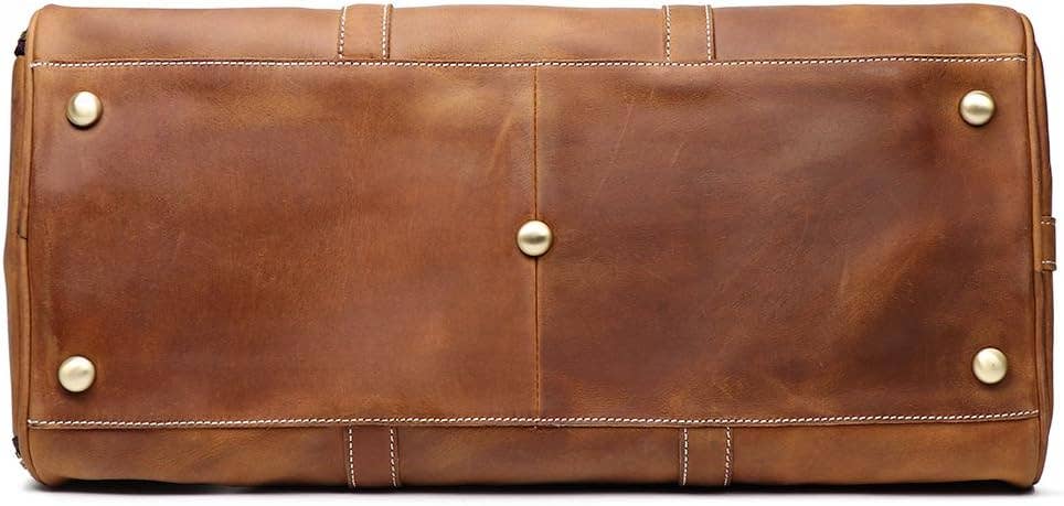 TUZECH Leather Large Duffel Luggage Leather Travel Bag