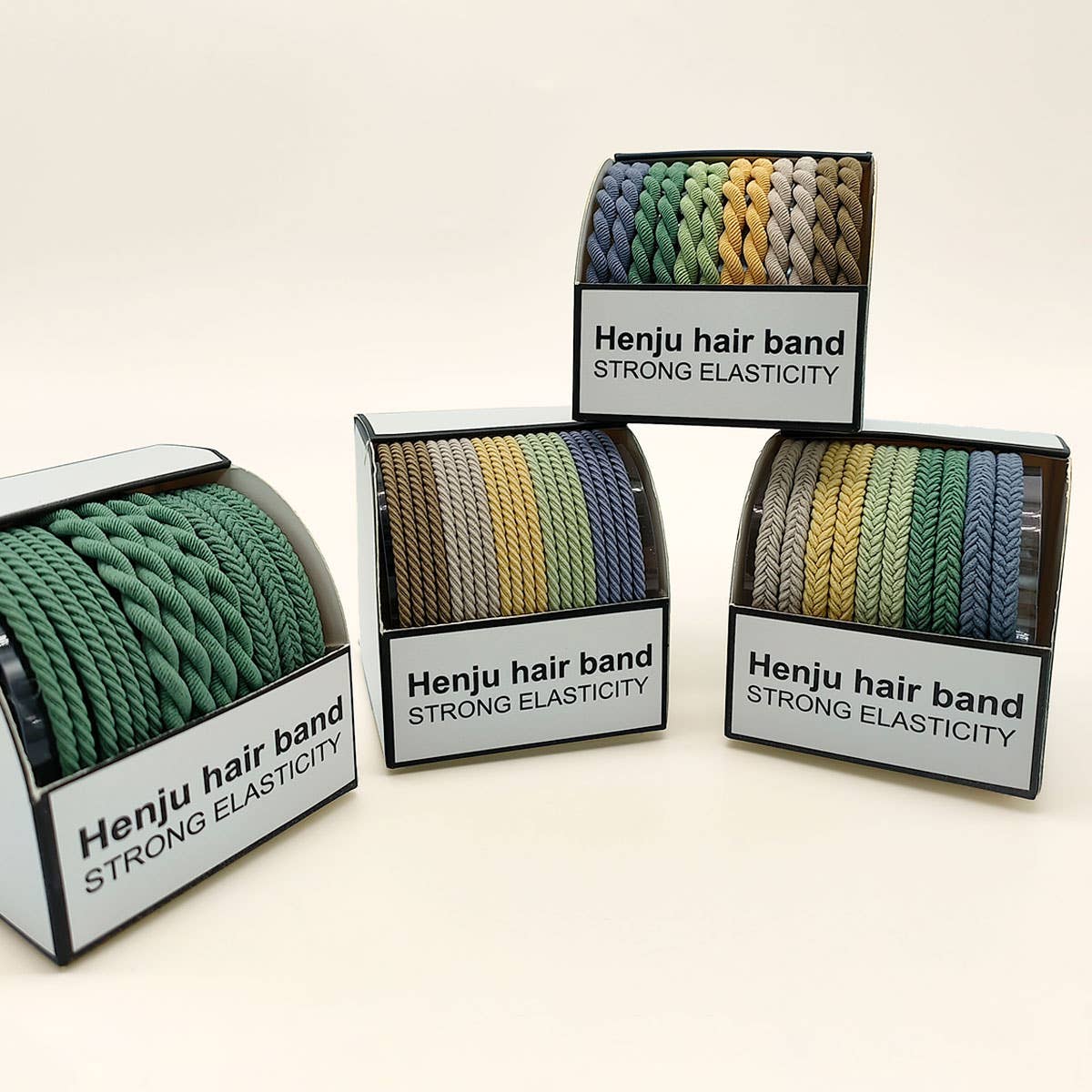ACCITY Braided Cord Super Stretchy Elastic Hair Ties, 10pcs