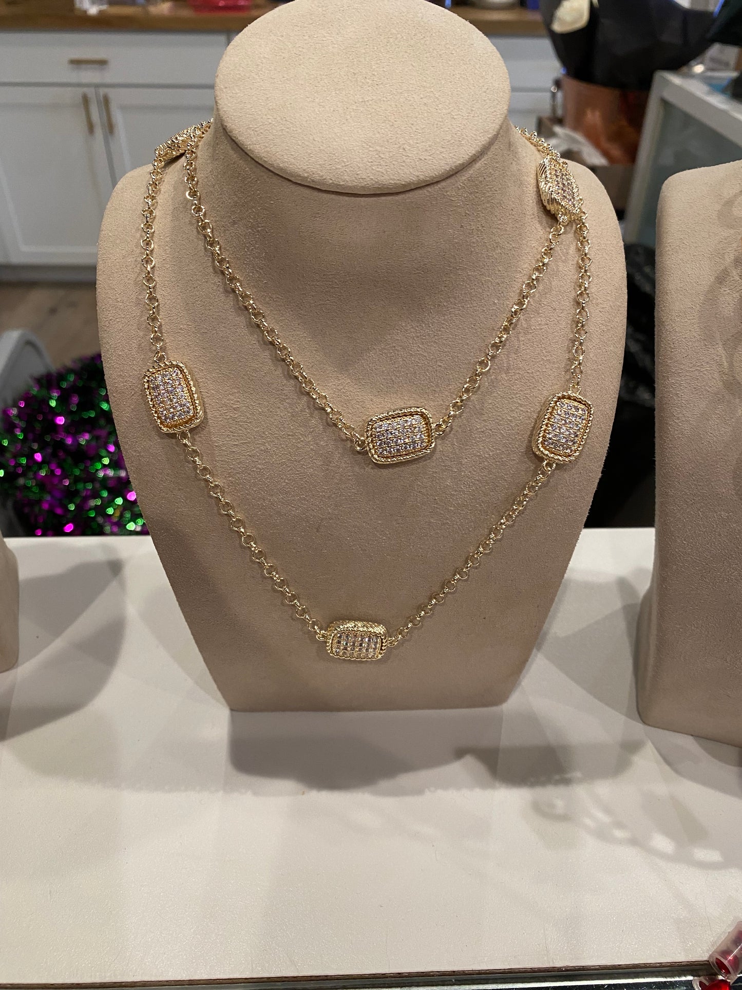 Linear Pavé Opera 36" Necklace