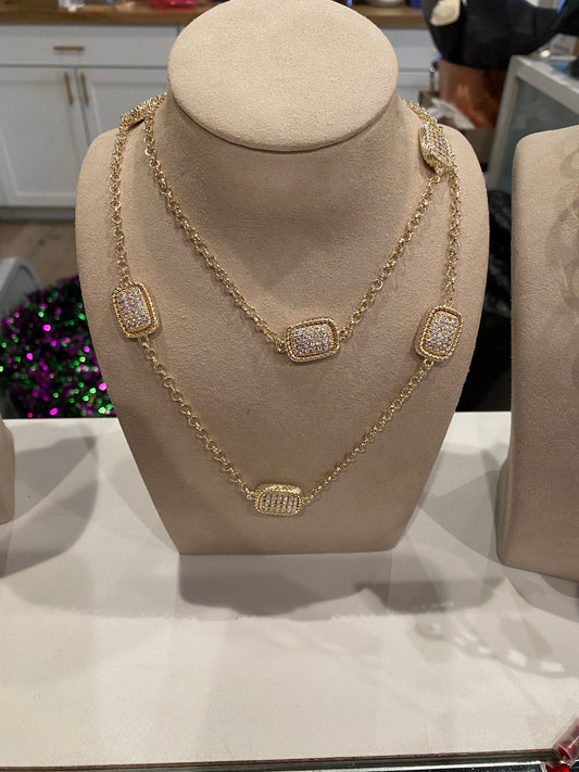 Linear Pavé Opera 36" Necklace