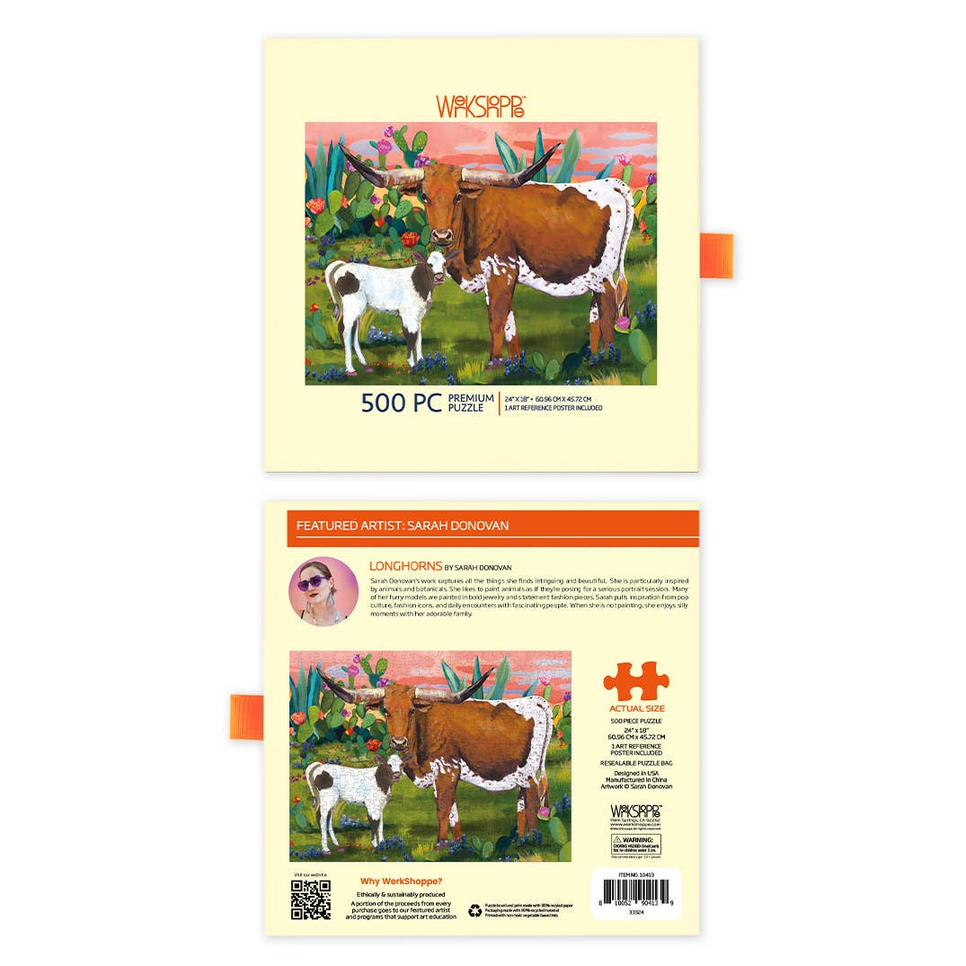 WerkShoppe Longhorns 500 Piece Puzzle