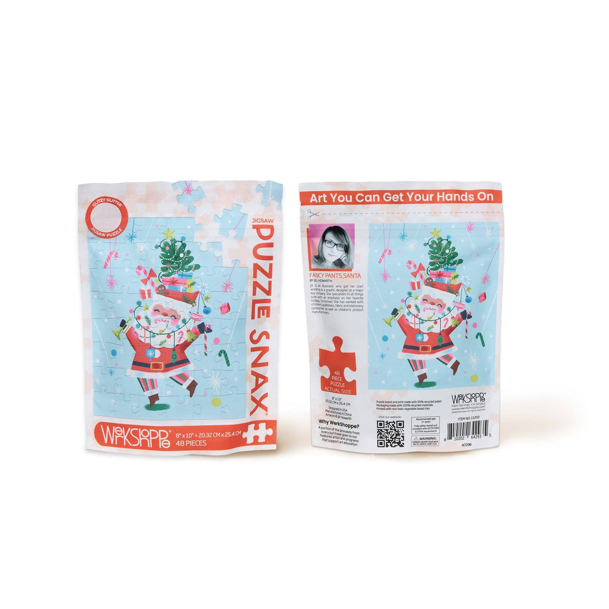 WerkShoppe Fancy Pants Santa 48 Piece Christmas Puzzle Snax
