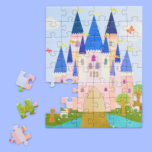 Werkshoppe's Pink Royal Castle 48 Piece Jigsaw Puzzle Snax