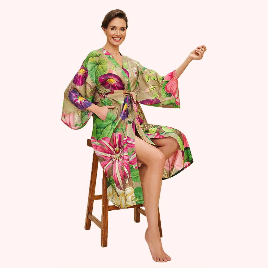 Oversized Botanicals Kimono Gown, by Powder Designs