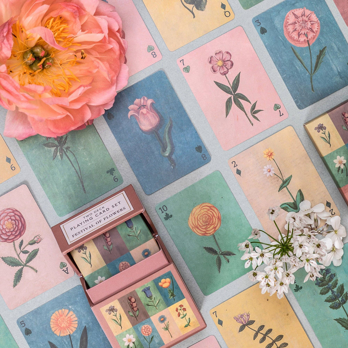Roomytown Playing Cards - Set of Two Decks - Festival of Flowers