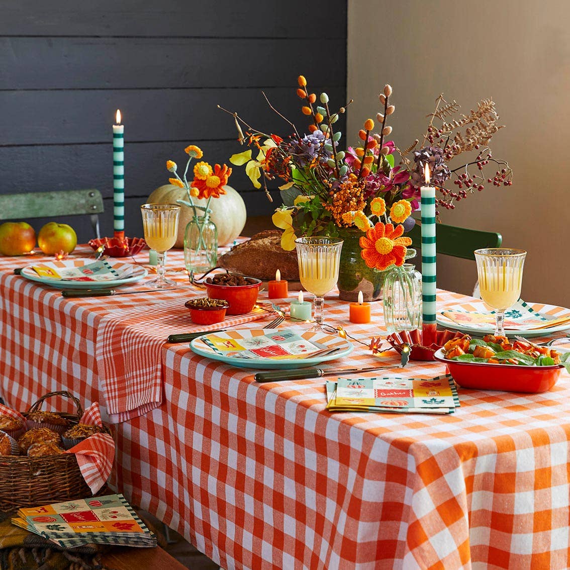 Talking Tables Green Stripe Dinner Candles | Summer/Winter Home Decor