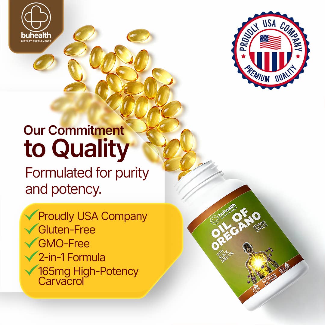 BuHealth Oregano Oil with Black Seed Oil Softgel 6200 mg