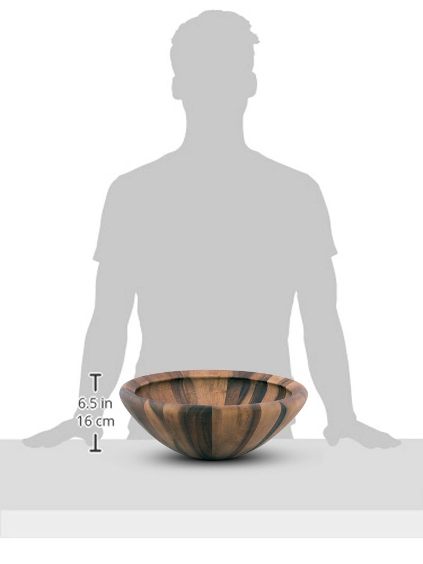 Arthur Court Salinas Style Wooden Acacia Salad Bowl Large