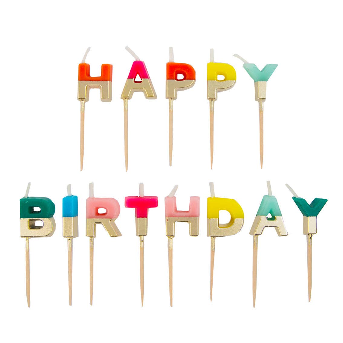 Talking Tables Rainbow Happy Birthday Candles | Cake Candle | Primary Colors