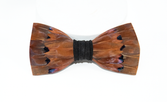 Monarch & Mariposa Feather Bow Tie - Pheasant Feathers